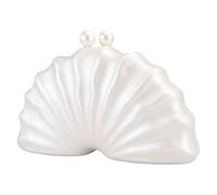 FIRSTXIU Sac de banquet en acrylique en forme de coquillage unique pour mariage et soirée, sac à main croisé, Couleur perle, Taille unique