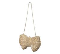 FIRSTXIU Sac de soirée de luxe avec chaîne en alliage et nœud papillon pour femme, champagne, Taille unique