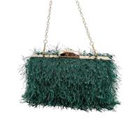 FIRSTXIU Sac de soirée tendance simple à bandoulière Sac à main Sac à main Sacs à glands Sacs de fête de mariage, vert foncé, Reference image information