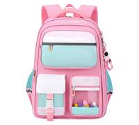 FIRSTXIU Sac d'école élégant avec grand espace de rangement en nylon pour ordinateur portable, sac à dos décontracté, plusieurs poches pour une organisation facile, sac à dos de grande capacité, a