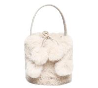 FIRSTXIU Sac seau avec pendentif boule en peluche - Sac à bandoulière polyvalent pour femme et fille, blanc, Reference size chart