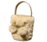 FIRSTXIU Sac seau avec pendentif boule en peluche - Sac à bandoulière polyvalent pour femme et fille, kaki, Reference size chart