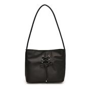 FIRSTXIU Sac seau pour femme avec nœuds, sac à main en cuir PU, style coréen, sac aisselle, grande capacité, sacs sous les bras, Noir , Taille unique