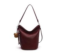 FIRSTXIU Sacs à bandoulière de grande capacité pour femme, sac à main rétro, sac seau assorti, sac tendance pour le shopping, les rendez-vous galants pour le travail quotidien, rouge vin, Taille
