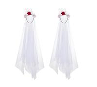 FIRSTXIU Serre-tête à breloques pour Halloween, cosplay, bandeau délicat, coiffe noire, pour bal masqué