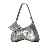 FIRSTXIU Style rétro Sac à main pour femme style années 90 en cuir synthétique élégant, Argenté., Taille unique
