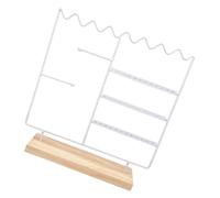 FIRSTXIU Support de bijoux réglable en métal et bois avec design artistique - Rangement de bureau stable pour colliers et bijoux