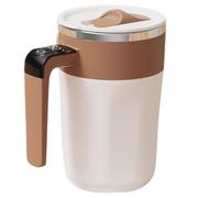 FIRSTXIU Tasse à mélanger automatique avec couvercle coulissant et mélangeur électrique rotatif pour café avec affichage de la température LED