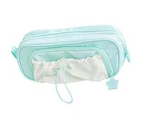 FIRSTXIU Trousse à crayons à fermeture éclair haute capacité - Plusieurs compartiments - Organisateurs de stylos portables - Trousse de voyage - Organiseur de bureau, Vert, Beauté de masse