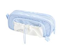 FIRSTXIU Trousse à crayons à fermeture éclair haute capacité - Plusieurs compartiments - Organisateurs de stylos portables - Trousse de voyage - Organiseur de bureau, bleu, Beauté de masse