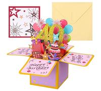 Firtink Carte d'anniversaire pop-up 3D - Avec enveloppe - Pour enfants, maman, femme, homme - Romantique - Cadeau pour 40e anniversaire