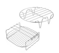 Firulab Air Fryer Accessories, Air Fryer Rack Set of 2, Multi-Purpose Double-Cose Rack, brochette et brochettes, Porte-métaux 15/17 / 19cm