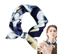 Firulab Bandeau Foulard en Satin | Foulard léger | Petit Foulard Bandana carré en Soie, Motif élégant et Beau, 19,68 x 19,68 Pouces, Cadeau de Noël pour Petite Amie, sœur, ère