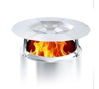 FIRXZYMZ Déflecteur de chaleur pour foyer Solo Stove Bonfire de 49,5 cm, diffuseur de chaleur portable en acier inoxydable 304 avec poignées et pieds de support, capture et redirection de la chaleur