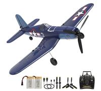 fisca P51D Avion radiocommandé 4CH avec moteur à grande vitesse - Avec système de stabilisation Xpilot et vol artificiel - Avion télécommandé pour enfants (bleu marine)