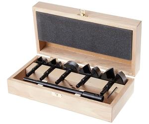 Fisch 03170006 K01 Wave-cutter Mèche à façonner Ensemble dans un coffret en bois, 0 V, Argenté/beige, 35-68 mm, 6 pièces