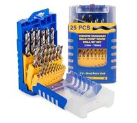 Fisch Tools Jeu de forets métriques FSF-364740 – 25 pièces 1–13 mm pas 0,5 mm acier CV