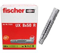 Fischer 077870 Lot de 100 chevilles en nylon UX 8 x 50 R