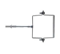 Fischer 1 collier serre-tube SCP pour gouttières et luviaux, section carrée, diamètre 100 mm, avec vis et chevilles S 10, 501307.