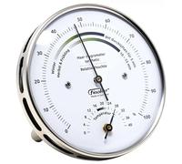 Fischer 122.01HT-01, hygromètre et thermomètre d'intérieur, acier inox | plage de mesure 0-100 % HR et 0-40 °C, précision ± 3 % HR, diamètre 103 mm, Made in Germany