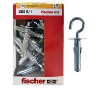 Fischer, 15 métaux SBS 9/1 Y avec œillet ouvert pour la fixation de Meubles, étagères, Specchi sur Ciment et Briques pleins