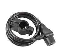 Fischer Bikes Câble antivol spirale 85849 180 cm 8 mm fermeture à clé Noir