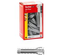 Fischer Chevilles SX Plus 12 x 60 mm – 25 pièces pour mur plein, brique perforée, maçonnerie, béton