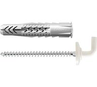 Fischer 25x chevilles universelles UX 8X50 WH N avec bord et crochet coudé revêtues de nylon - 94413