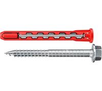 Fischer 50 x HybridPower FUS, chevilles prolongées en nylon et acier avec vis hexagonale à bride et empreinte torx, sûr comme un ancrage métallique et facile à installer comme une cheville en nylon