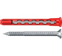 Fischer 50 x HybridPower T, chevilles allongées en nylon et acier avec vis évasée plate Torx, sûr comme un ancrage métallique et facile à installer comme une cheville en nylon, 577365