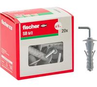 Fischer 508232 Chevilles avec crochet long, gris, 9 mm