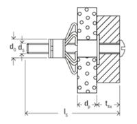 fischer - Cheville métallique HM 6x37 avec vis métrique, pour corps creux/Boite de 50