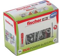 fischer 535463 - Cheville bi-matière DuoPower 6 x 30 PH avec vis (50pcs) DuoPower 6 x 30 S PH