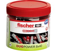 Fischer Cheville DuoPower 8x40 mm Bi-matière tous matériaux RoundBox 80 chevilles Gris/Rouge 535982