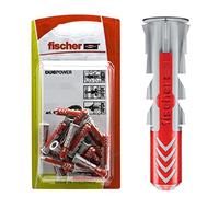 Fischer 537619 cheville dUOPOWER, gris/rouge, 8 x 40 mm, Set de 16 pièces