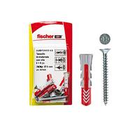 Fischer 537630 Lot de 4 chevilles avec vis Duopower Gris/rouge 10 x 50 mm