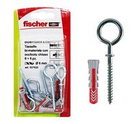 Fischer 537632 Lot de 6 chevilles Duopower, gris/rouge, 6 x 30 mm