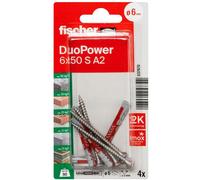 Fischer - 537670 Duopower 6 X 50 S A2 K Nv Set De Chevilles 50 Mm 6 Mm 1 Set