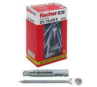 Fischer 542457 cheville avec vis UX, gris, 10 x 60 mm, lot de 20 pièces