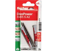 Fischer 543796 DuoPower 8 x 65 S A2 K NV Set de chevilles 65 mm 8 mm 1 set