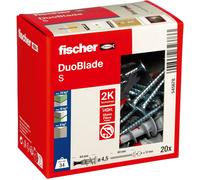 Fischer Chevilles bi-matière DUOBLADE 545678 44 mm avec vis 4,5 x 40 mm boîte de 20