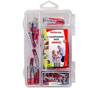 fischer 553109 DUOPOWER mini, Dübelbox 85 Teilen (30, 35, 20 STK, Universaldübel, praktische Dübelkiste für Heimwerker & Profis DIY, rouge, boîte avec 5 x 25, 6 x 30, 8 x 40