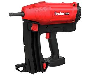 fischer 553411 Cloueuse à gaz FGC 100 avec deux batteries 7,2 V et 2,5 A, 1 chargeur, 2 déclencheurs par seconde, rouge