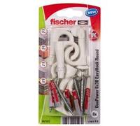 fischer - Crochet EasyHook rond avec cheville DuoPower 6x30 pour suspensions et charges élevées/Paquet de 6