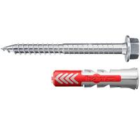 fischer DUOPOWER 8 x 40 S avec ETA, chevilles universelles avec vis de sécurité, chevilles à 2 composants, chevilles en plastique pour fixation dans le béton, la brique, la pierre, les plaques de