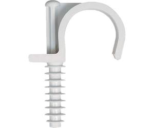 Fischer 566445 Lot de 100 clips de fixation rapide sans chevilles de tuyaux électriques sur béton, béton, briques, enroule complètement le tuyau, avec nervure de renfort