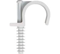 Fischer 566446 Lot de 100 clips de fixation rapide sans chevilles de tuyaux électriques sur béton, béton, briques, enroule complètement le tuyau, avec nervure de renfort