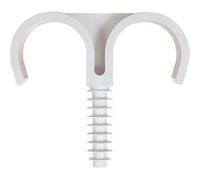 Fischer 566449 Lot de 50 clips de fixation rapide sans goujons de tuyaux électriques sur béton, béton, brique, enroule complètement le tuyau, avec nervure de renfort, 566449