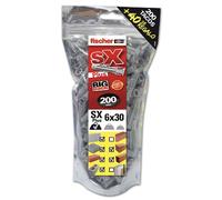 fischer 568679 Chevilles murales, gris, 6 x 30 cm