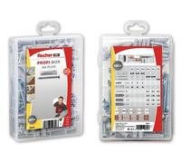 fischer 568679 - Mallette Profibox avec chevilles murales pour différents usages, SX Plus 5/6/8 pour fixer lampes, tableaux, climatiseurs, (180 pièces), vis incluses